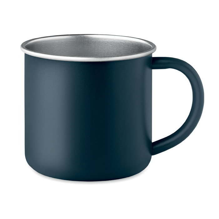 Tasse publicitaire en acier inox recyclé 300ml CARIBU Marine foncé